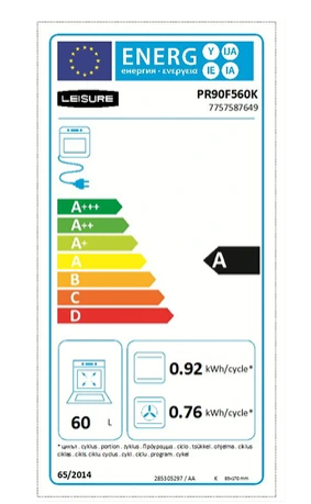 Cocina de libre instalación Leisure CUISINEMASTER PRO 90CM GAS NEGRO - PR90F560K