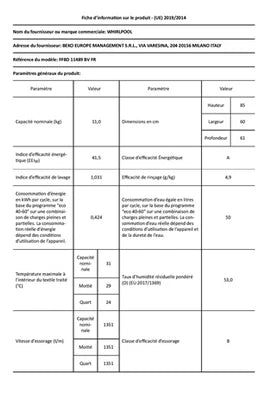 Frontlader-Waschmaschine Whirlpool FFBD11489BVFR Weiß