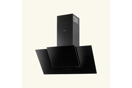 Campana extractora decorativa de pared Silverline Campana de cocina de pared OLI negra de 90 cm
