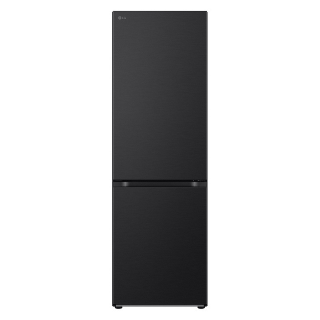 Réfrigérateur LG GBV3100EEP avec porte en acier inoxydable et étagères en verre, intérieur spacieux et compartiments de rangement.