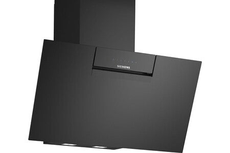 Campana extractora decorativa de pared Siemens, inclinada, 80 cm, 768m3/h, A+, negra, LC87KFN60