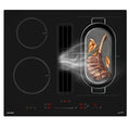 Hob with integrated extractor Comfee 60 cm induction extractor hob, 4 burners + integrated extractor 638m³/h with plinth extraction kit, 7400W, A++