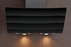 Campana extractora decorativa de pared Silverline inclinada 90cm 577m3/h negra h20390 009
