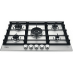 Table de cuisson Whirlpool GMWL 758/IXL avec surfaces en verre et commandes tactiles, vue de face.