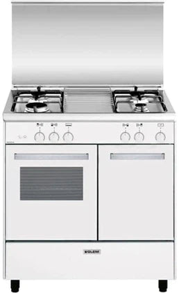 Cocina Glem, encimera de cocción de 4 fuegos, quemadores de gas, blanca, 80x50cm