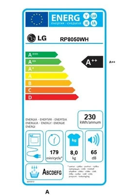 Secadora con bomba de calor LG RP8050WH