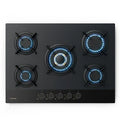 KLARSTEIN Goldflame Nano gas hob, 5 brass burners, 8 kW, gas cooktop - Natural gas/LPG
