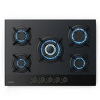 KLARSTEIN Goldflame Nano gas hob, 5 brass burners, 8 kW, gas cooktop - Natural gas/LPG