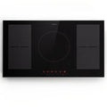 KLARSTEIN 90 cm 7000W induction hob, hybrid induction cooktop, 4 burners, ThermoBoost, Black
