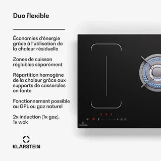 KLARSTEIN MultiChef induction hob, induction and gas cooktop, 5 zones