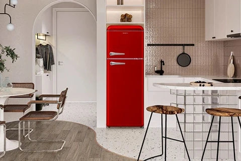 Hyundai RETRO refrigerator - 208L refrigerator, 48L freezer, static cooling