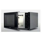 Micro-ondes Whirlpool MWP303SB avec porte en verre et boutons de commande, vue de face.