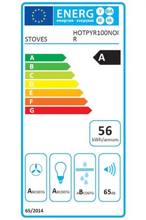 Campana extractora decorativa de pared Stoves HOTPYR100NOIR
