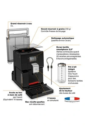 Krups Kaffeemaschine mit Mahlwerk INTUITION PREFERENCE SCHWARZ 11 GETRÄNKE EA873810
