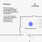 Klimaanlage mobil KLARSTEIN Aero Ring 9K Mobile Smart Klimaanlage 9000 BTU für max. 31 m² mit Sprachsteuerung Weiß