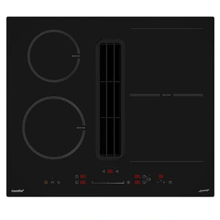 Hob with integrated extractor Comfee 60 cm induction extractor hob, 4 burners + integrated extractor 638m³/h with plinth extraction kit, 7400W, A++
