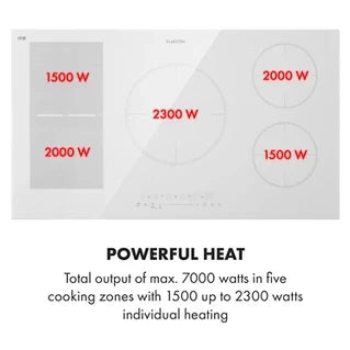 KLARSTEIN Delicatessa 90 Hybrid cooktop - glass-ceramic hob - 7400W - timer - White