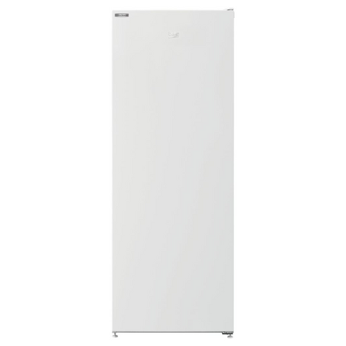 Congélateur BEKO RFNM200E40WN avec portes et étagères visibles, blanc, design compact pour la cuisine domestique.