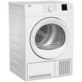 Séche linge BEKO DCB816W avec porte blanche, affichage digital et commandes intuitives, prêt à sécher le linge efficacement.