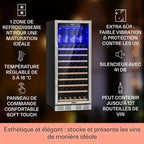 Vinoteca de servicio KLARSTEIN Vinovilla 127- 45dB - Clase G - Acero inoxidable