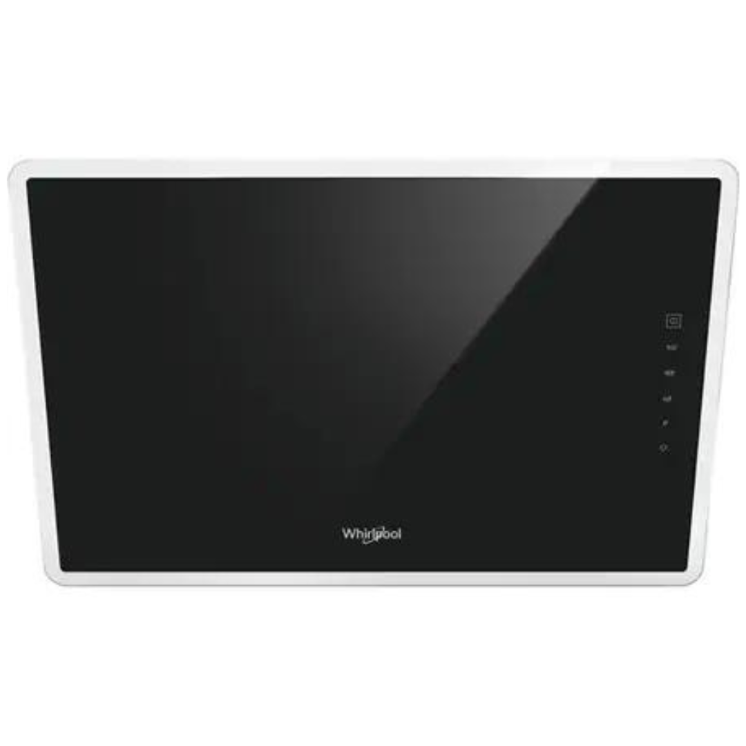 Hotte Whirlpool WHVF63FLTK avec accessoires, vue en gros plan montrant la conception et le filtre de la hotte de cuisine.
