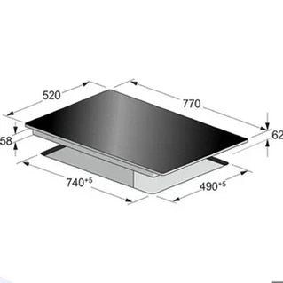 Kaiser induction hob - KCT 777 - 77 cm - 5 zones - barbecue and Teppan Yaki function