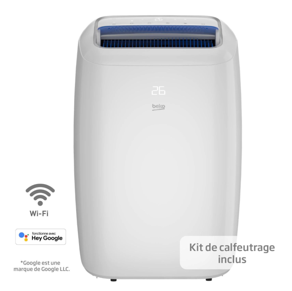 Beko BP1125H Mobiele Omkeerbare Airconditioner – 3500 W, Connected, Spraakbediening, 65 dB
