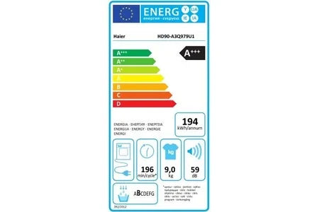 Haier HD90-A3Q979U1-FR heat pump tumble dryer