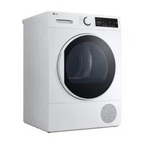 Sèche-linge LG RH8D13WH blanc avec porte vitrée et commandes digitales, vue de face.