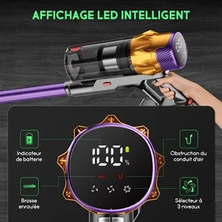Lexzurn cordless stick vacuum cleaner - 78000pa-600W - 70min runtime