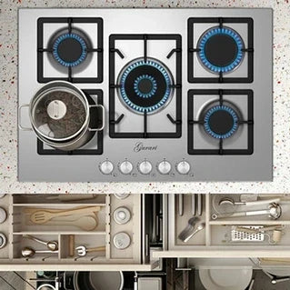 Encimera de gas Gurari - - FQ755VTGC - 75 cm - 4,0 KW WOK - Acero inoxidable