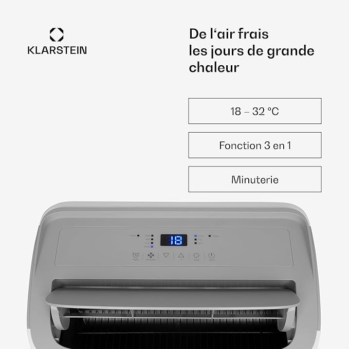 Klarstein Mobiele Airconditioner 12000 BTU – Klasse A+, R290, SEER 13, Stil 63 dB
