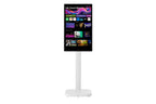 Écran LG 32U889SA-W, moniteur Smart 32" UHD 4K IPS avec support inclinable et batterie intégrée.