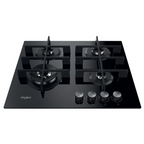 Table de cuisson Whirlpool GOWL628NBFR avec surface en verre et commandes tactiles, vue de face.