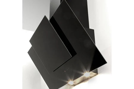 Campana extractora decorativa de pared Silverline Campana de cocina de pared OLI negra de 90 cm