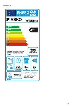 Wärmepumpentrockner Asko TDC1481HC.S