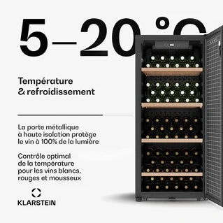 Vinoteca de servicio KLARSTEIN Cellar Max 114 botellas Compresor 238 L 5 - 20 °C