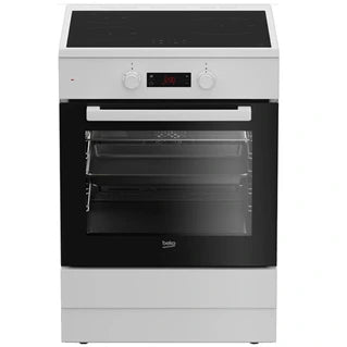 Beko 72 l induction range cooker, 3 burners, white FSE68302MWC