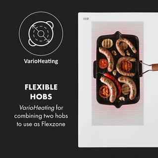 KLARSTEIN Delicatessa 90 Hybrid cooktop - glass-ceramic hob - 7400W - timer - White