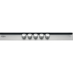 Table de cuisson Whirlpool GMWL 758/IXL avec surface en verre noir et commandes tactiles.