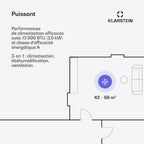 Climatiseur Mobile Smart Klarstein 12000 BTU – Classe A, R290, Inverter, Connecté, 52 dB, Rose