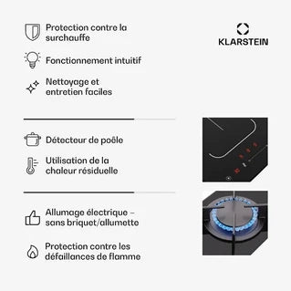 KLARSTEIN MultiChef induction hob, induction and gas cooktop, 5 zones