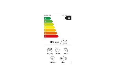 Whirlpool 10kg 1400 rpm front-loading washing machine FFBR10489BSVFR