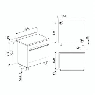 Cocina independiente Smeg CX90GM