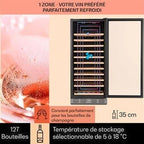 Vinoteca de servicio KLARSTEIN Vinovilla 127- 45dB - Clase G - Acero inoxidable