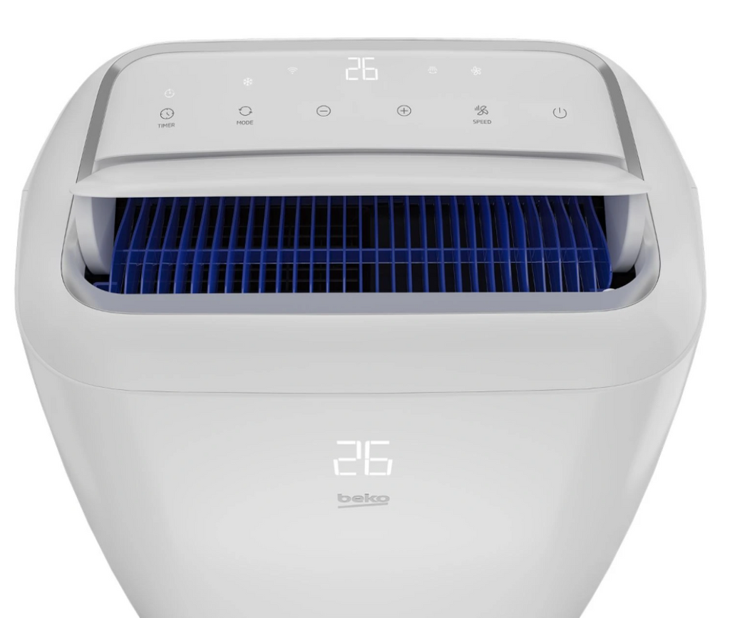 Climatiseur Mobile Réversible Beko BP1125H – 3500 W, Connecté, Commandes Vocales, 65 dB