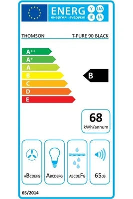 Thomson T-PURE 90 BLACK decorative wall-mounted extractor hood