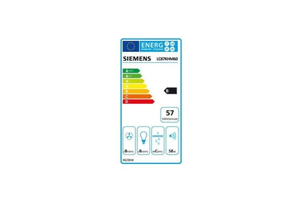 Campana extractora decorativa de pared Siemens, inclinada, 80 cm, 768m3/h, A+, negra, LC87KFN60