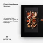 KLARSTEIN 90 cm 7000W induction hob, hybrid induction cooktop, 4 burners, ThermoBoost, Black