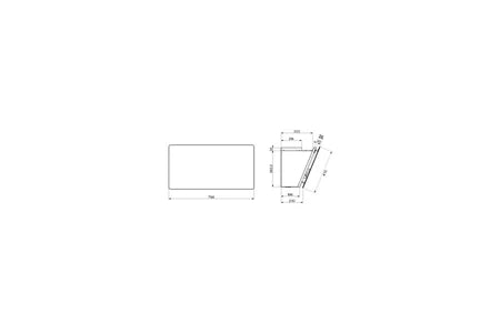Campana extractora decorativa de pared Roblin decorativa inclinada acero inoxidable cristal de 80cm de ancho